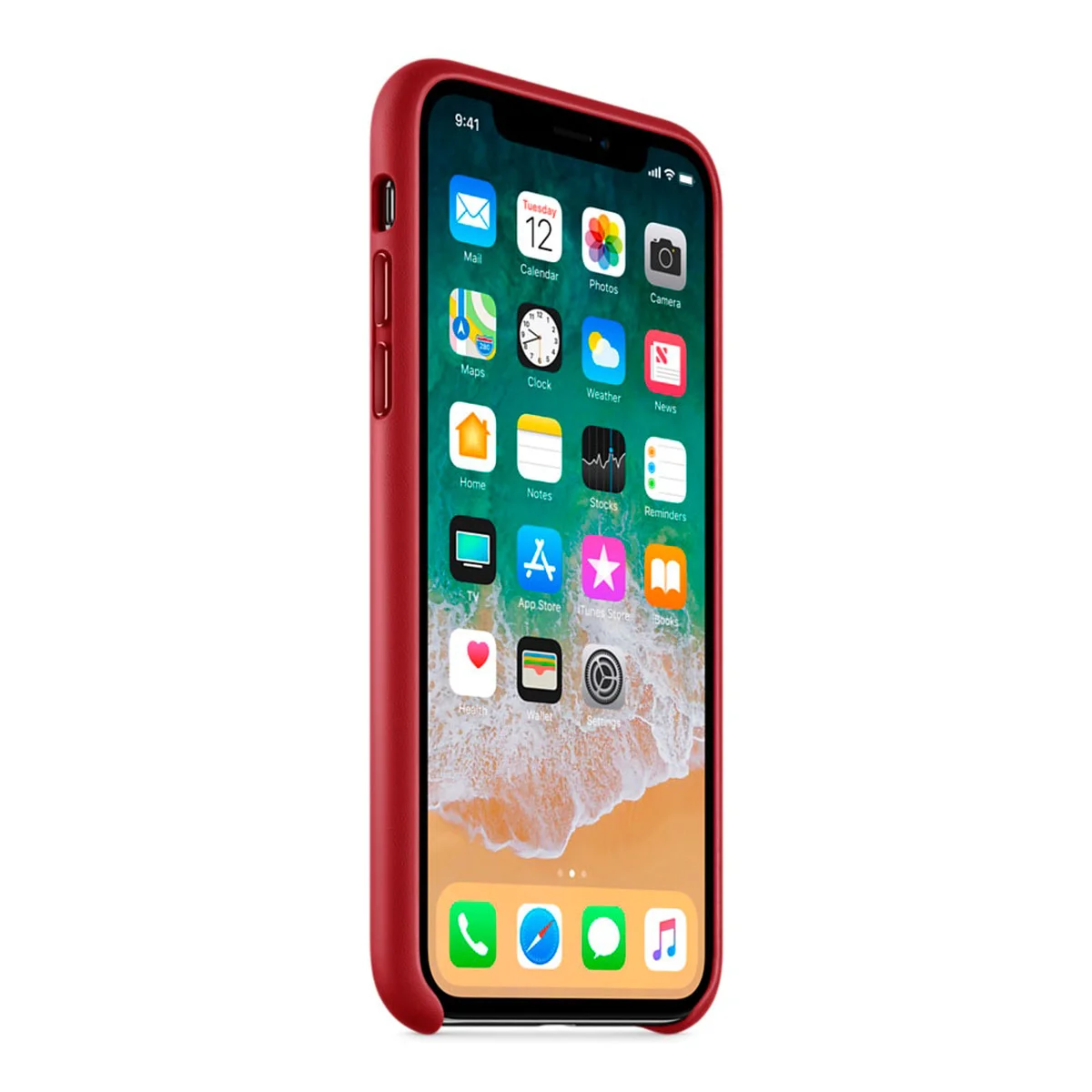 Кожаный чехол "Apple Leather Case" Red (HC) для iPhone X/XS