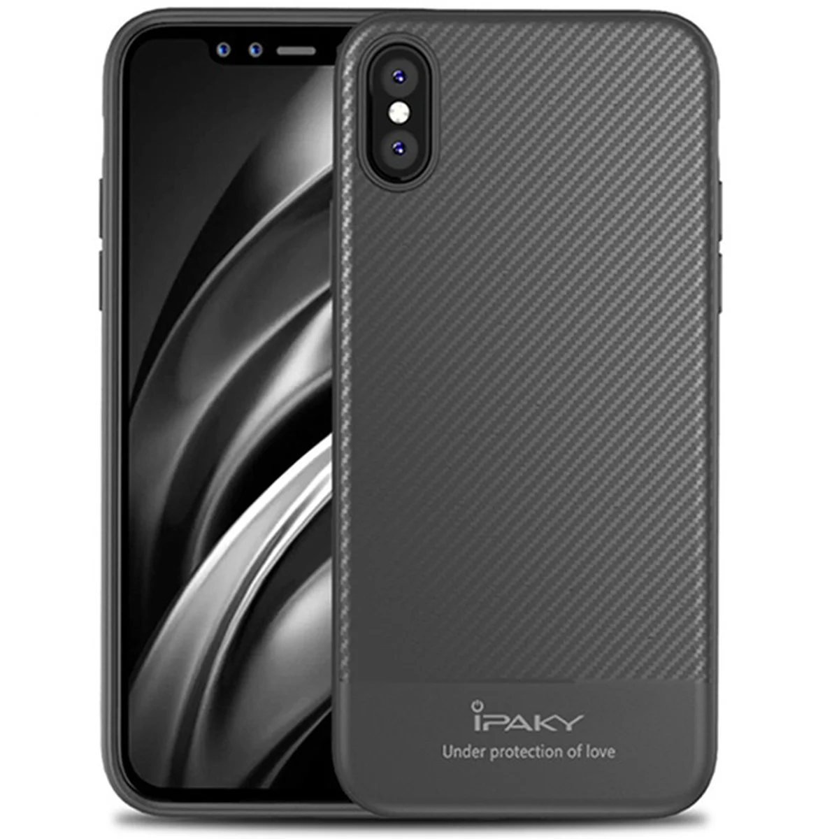 Противоударный силиконовый чехол "iPaky" Musy серый для iPhone X/XS