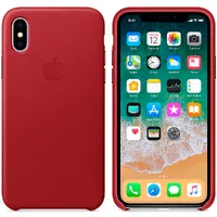 Кожаный чехол "Apple Leather Case" Red (HC) для iPhone X/XS