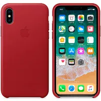 Кожаный чехол "Apple Leather Case" Red (HC) для iPhone X/XS
