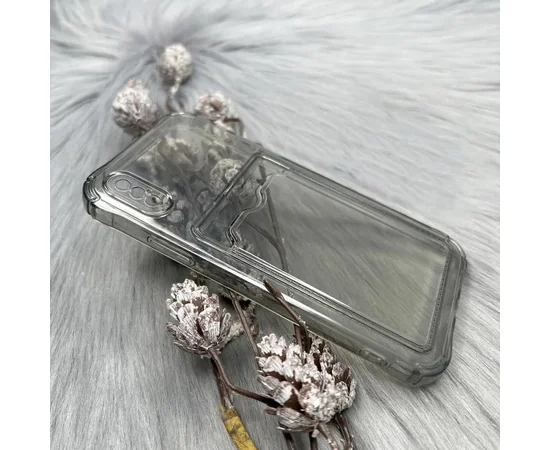 Силиконовый противоударный чехол "Shockproof pocket" с карманом для iPhone X/XS Тонированный