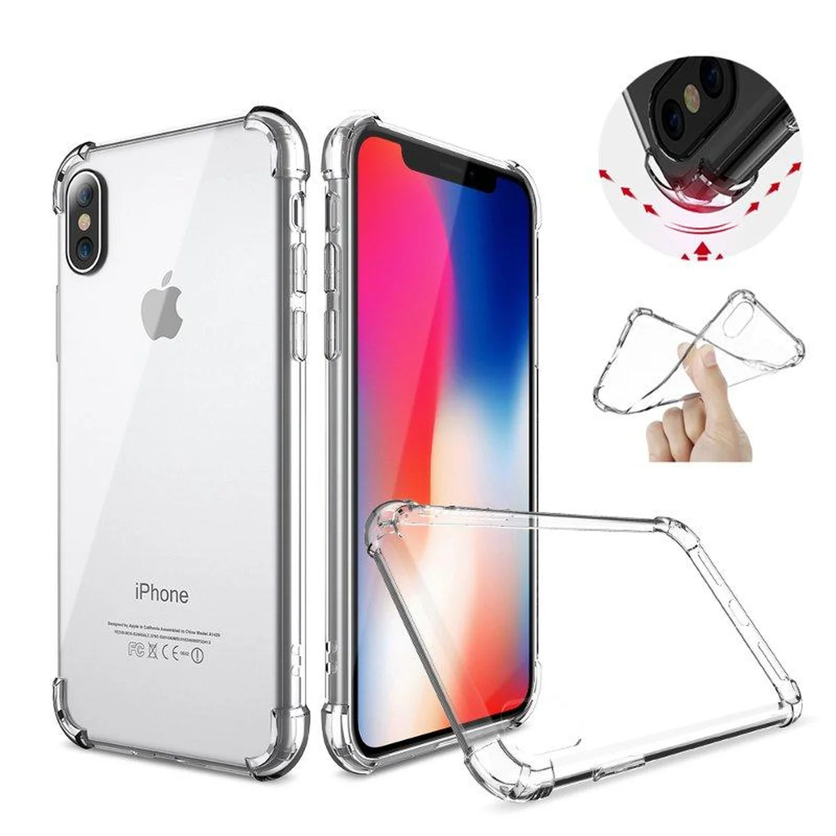 Силіконовий протиударний чохол "Shockproof" прозорий для iPhone XS Max