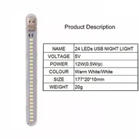 USB лампа 24 LED (12W) Прозрачная
