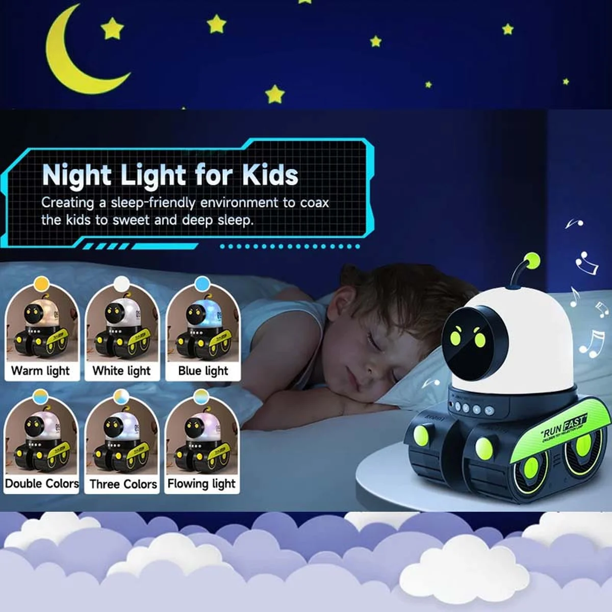 Нічник Droid E03 with Bluetooth 1200 mAh Black