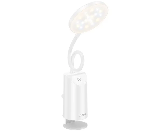 Настольная LED лампа Hoco HX10 Clip table lamp (1200mAh) White
