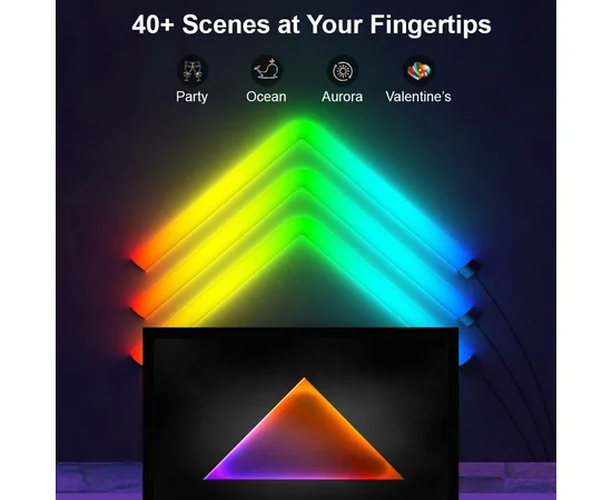 Настінний світильник Lines SAL-013B Bluetooth USB interface with app (6+2 pcs) White