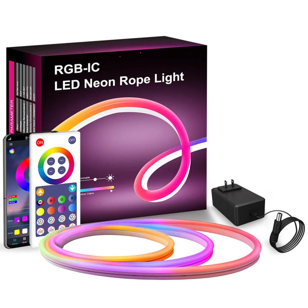 Настенная лента RGB LED LD05 Bluetooth EU Plug with app 12V (5m) White