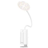 Настольная LED лампа Hoco HX10 Clip table lamp (1200mAh) White