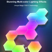Модульний настінний світильник LED RGB 5V стільники SAL-011B 6pcs Bluetooth USB with app White