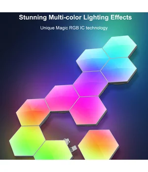 Модульний настінний світильник LED RGB 5V стільники SAL-011B 6pcs Bluetooth USB with app White