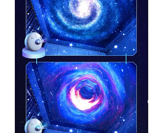 Проектор-нічник Galaxy E18 with Bluetooth and Remote Control + 4 discs 1800 mAh White