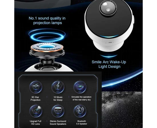 Проектор-ночник GalaxyPro E20 2400 mAh White