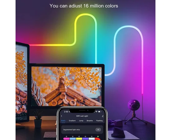 Настенная лента RGB LED LD05 Bluetooth EU Plug with app 12V (5m) White