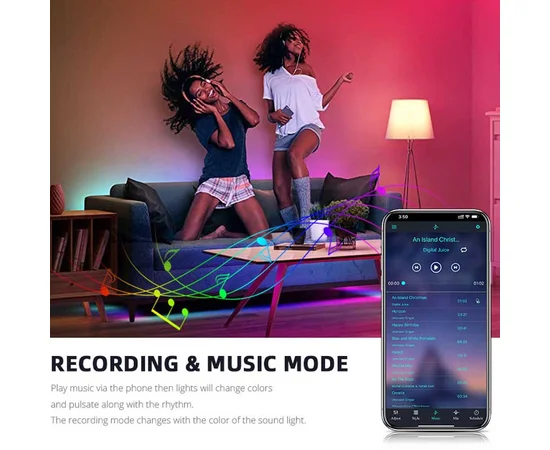 Светодиодная RGB лампочка Smart bulb light 4pcs with Bluetooth E27 with app White