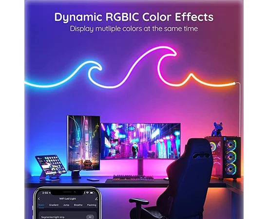 Настенная лента RGB LED LD04 Bluetooth USB with app 5V (3m) White