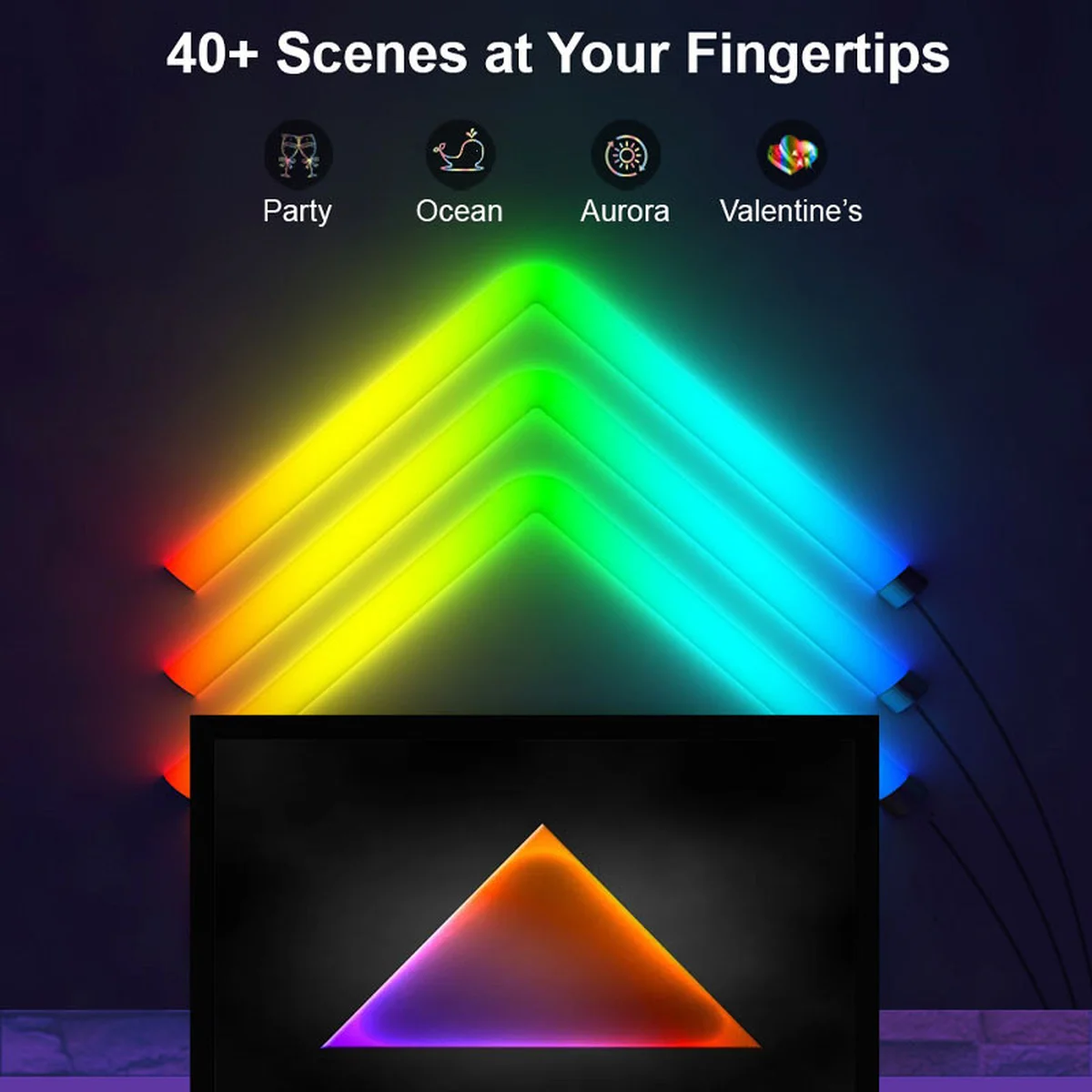 Настенный светильник Lines SAL-013B Bluetooth USB interface with app (8+4 pcs) White