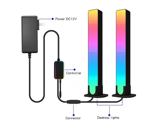 Настольная LED лампа RGB 5V Panel 3 Bluetooth dual pack USB interface with app Black