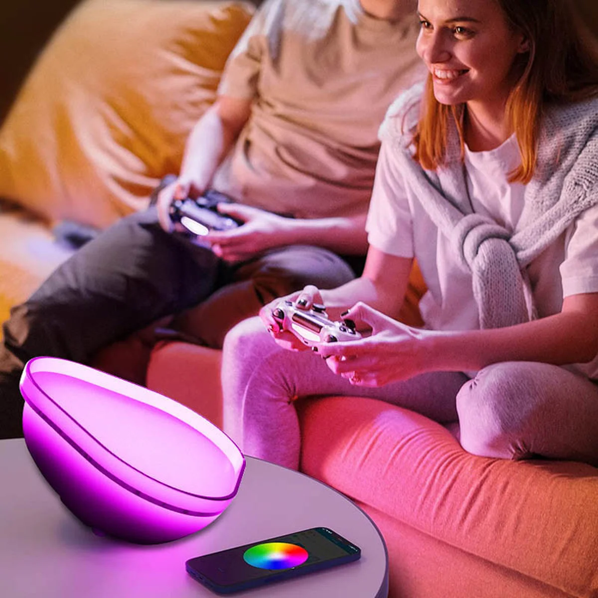 Настольный светильник SAL-009B Bluetooth USB interface with app White