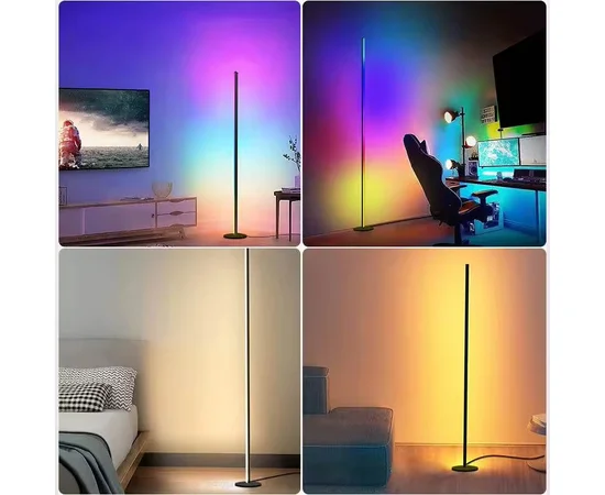 Напольная угловая LED лампа RGB SAL-005B 120cm Bluetooth USB with app Black