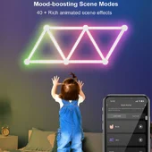 Модульний настінний світильник LED RGB 5V SAL-014B 9pcs Bluetooth USB with app White