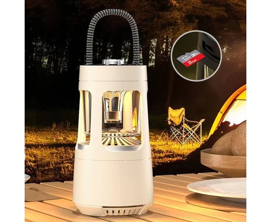 Кемпінговий ліхтар акумуляторний QD08 2in1 + Bluetooth колонка Biege