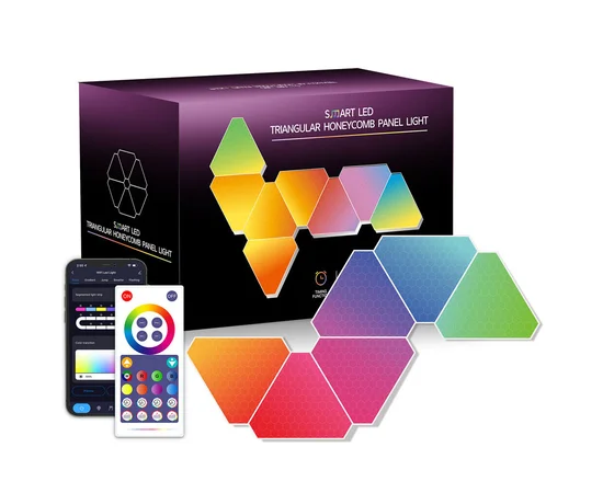 Настінний світильник Smart Triangular Quantum Light SAL-012B Bluetooth USB interface with app 6pcs White