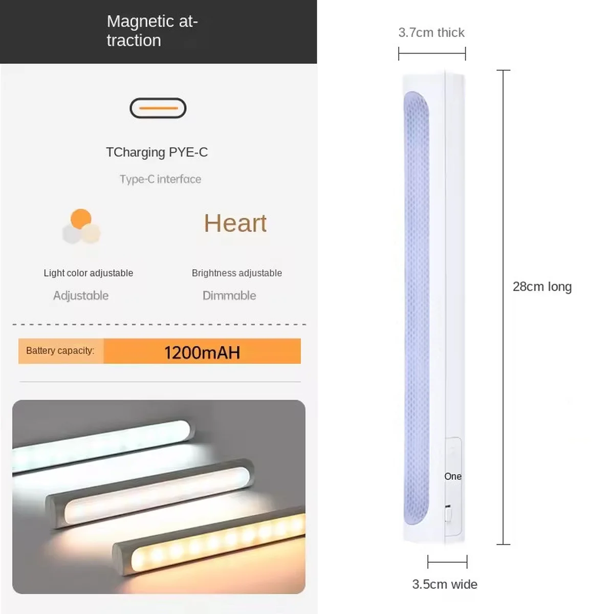 Сенсорный светильник LED с датчиком движения MZ-L3001 (37*35*280mm) White