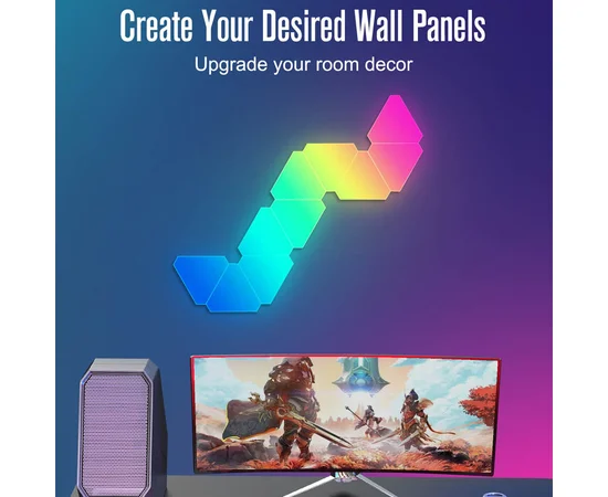 Настенный светильник Smart Triangular Quantum Light SAL-012B Bluetooth USB interface with app 10pcs White