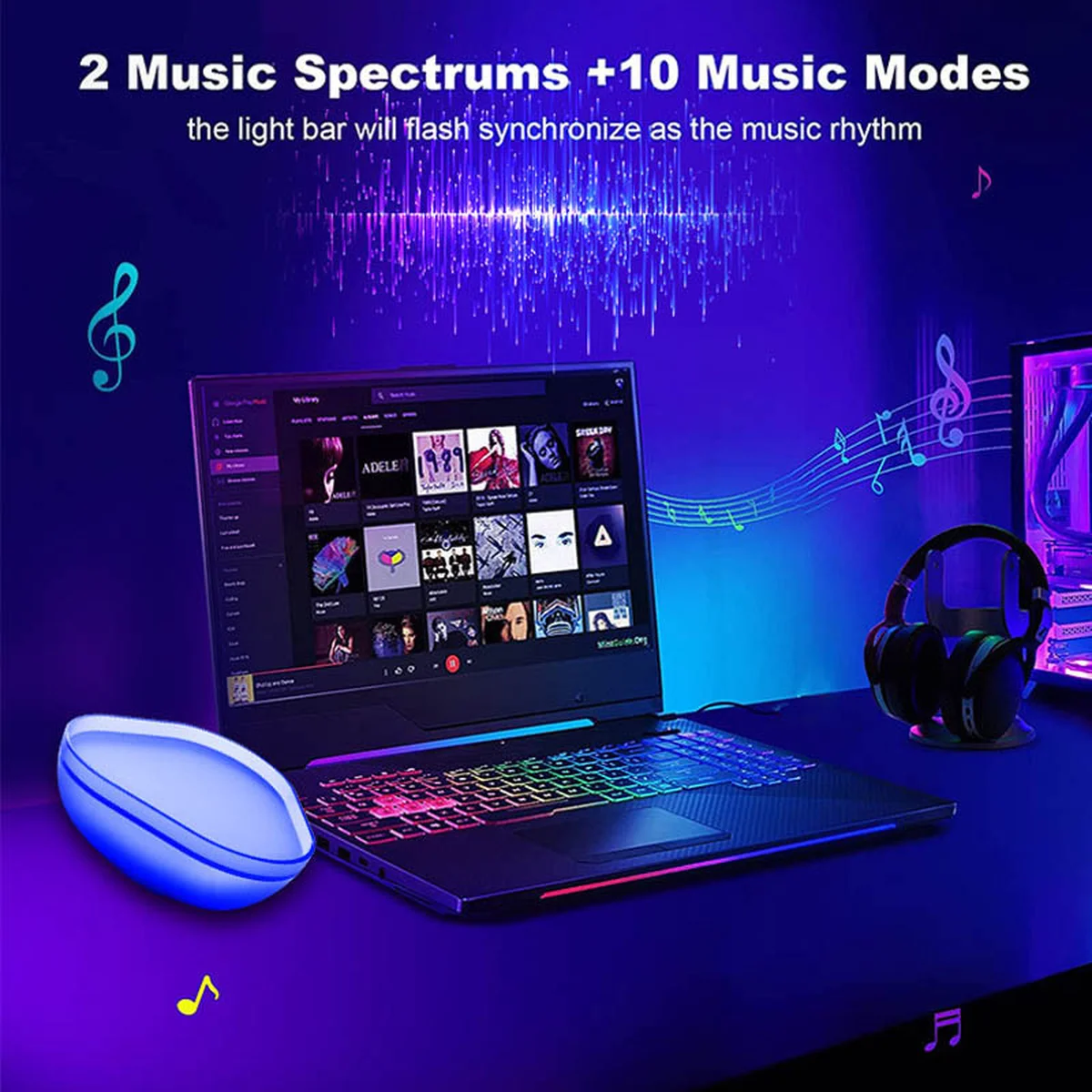 Настольный светильник SAL-009B Bluetooth USB interface with app White