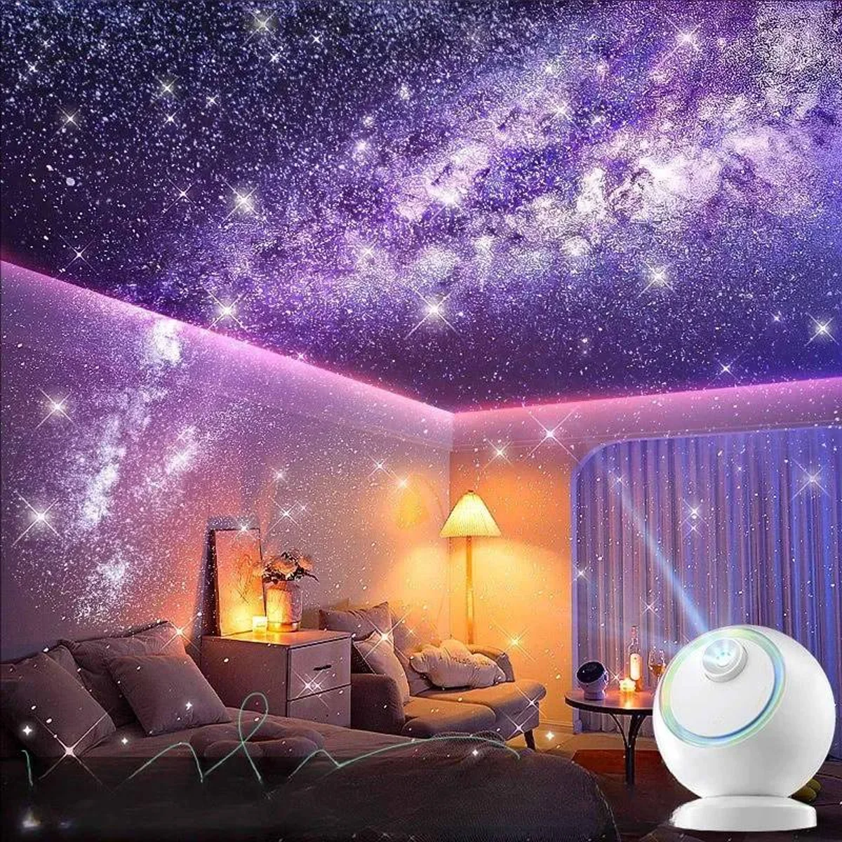 Проектор-ночник Meteor E25 with Bluetooth + 6 discs 2400 mAh White