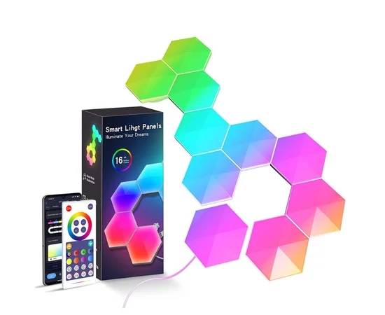 Модульний настінний світильник LED RGB 5V стільники SAL-011B 10pcs Bluetooth USB with app White