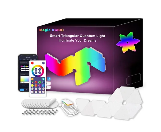 Настенный светильник Smart Triangular Quantum Light SAL-012B Bluetooth USB interface with app 10pcs White