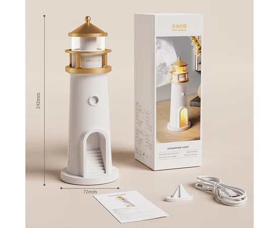 Проектор-ночник A08 Lighthouse 2in1 + Bluetooth колонка White