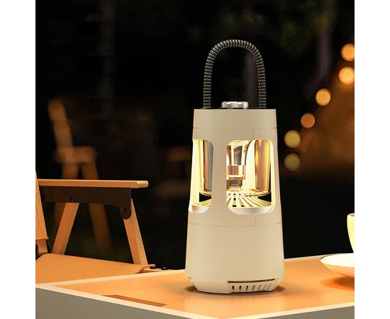 Кемпінговий ліхтар акумуляторний QD08 2in1 + Bluetooth колонка Biege