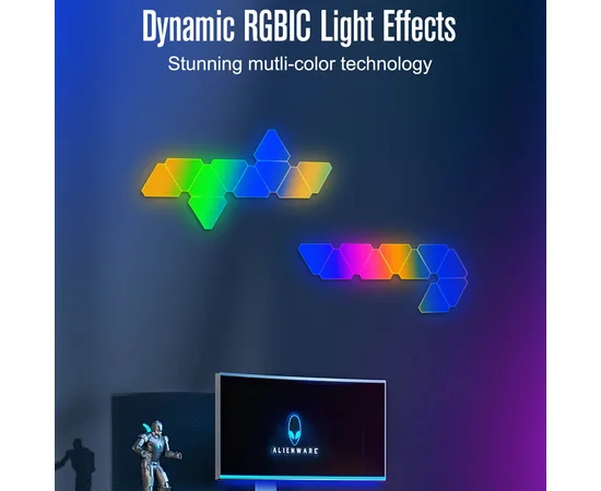 Настінний світильник Smart Triangular Quantum Light SAL-012B Bluetooth USB interface with app 6pcs White