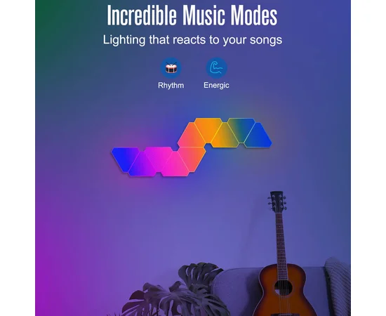 Настінний світильник Smart Triangular Quantum Light SAL-012B Bluetooth USB interface with app 6pcs White