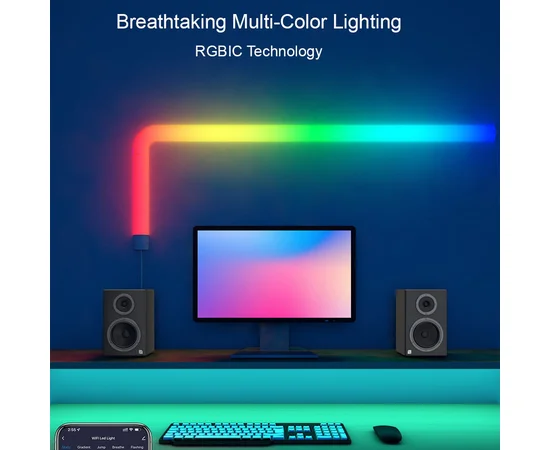 Настінний світильник Lines SAL-013B Bluetooth USB interface with app (6+2 pcs) White