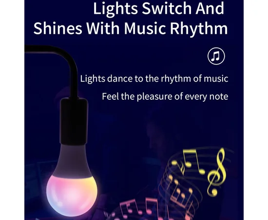 Светодиодная RGB лампочка Smart bulb light 4pcs with Bluetooth E27 with app White
