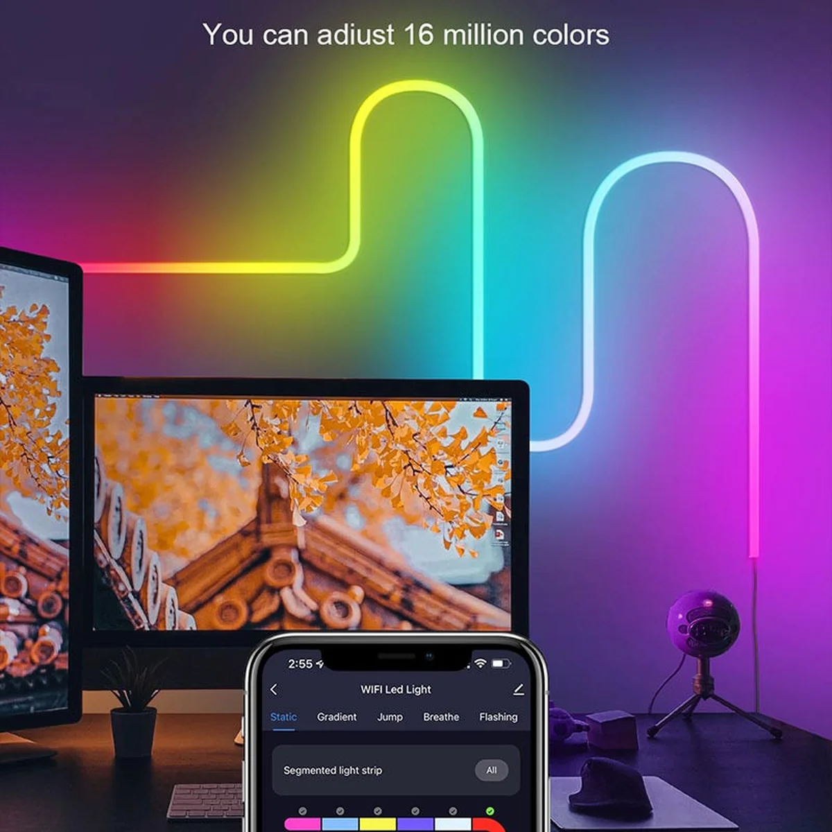 Настенная лента RGB LED LD04 Bluetooth USB with app 5V (3m) White