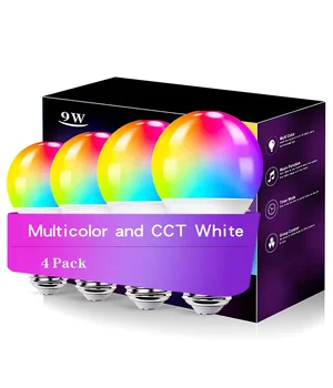 Светодиодная RGB лампочка Smart bulb light 4pcs with Bluetooth E27 with app White Светодиодная RGB лампочка Smart bulb light 4pcs with Bluetooth E27 with app White