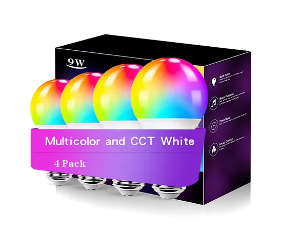 Светодиодная RGB лампочка Smart bulb light 4pcs with Bluetooth E27 with app White