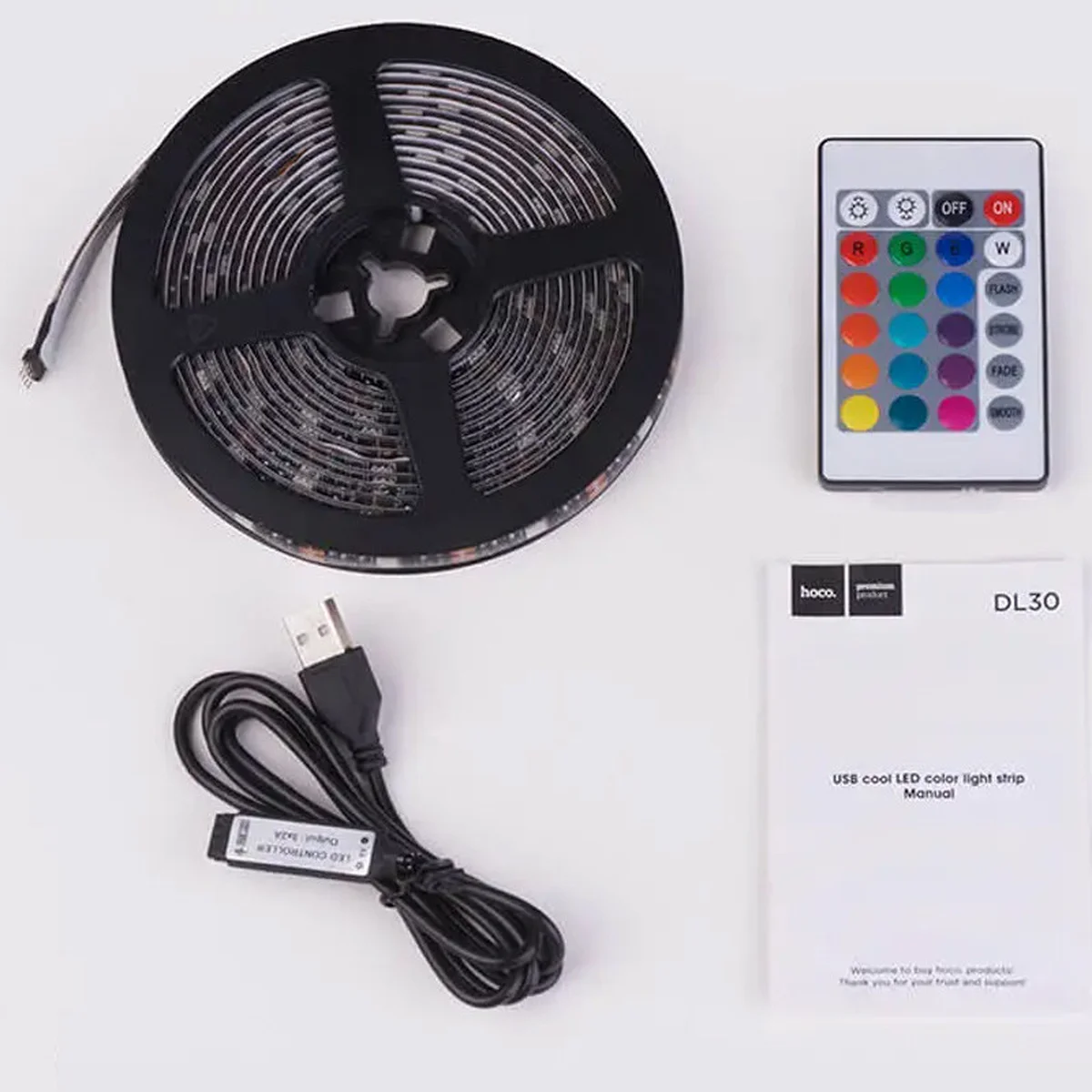 Светодиодная LED лента Hoco DL30 + remote control (4m) Black
