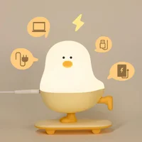 Ночник L63 Chicken on a Skateboard White / Yellow