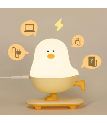 Ночник L63 Chicken on a Skateboard White / Yellow