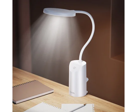 Настольная LED лампа Hoco HX10 Clip table lamp (1200mAh) White