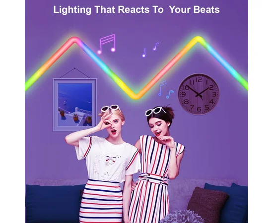 Настінний світильник Lines SAL-013B Bluetooth USB interface with app (6+2 pcs) White