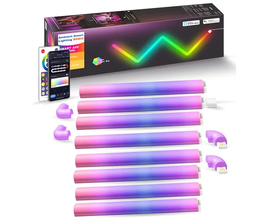 Настінний світильник Lines SAL-013B Bluetooth USB interface with app (8+4 pcs) White