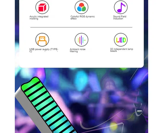 Настільна LED лампа RGB 5V Single Panel Bluetooth USB interface with app Black