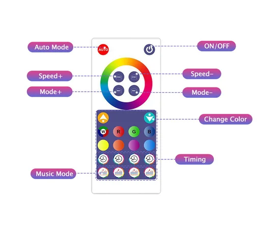 Модульний настінний світильник LED RGB 5V стільники SAL-011B 10pcs Bluetooth USB with app White