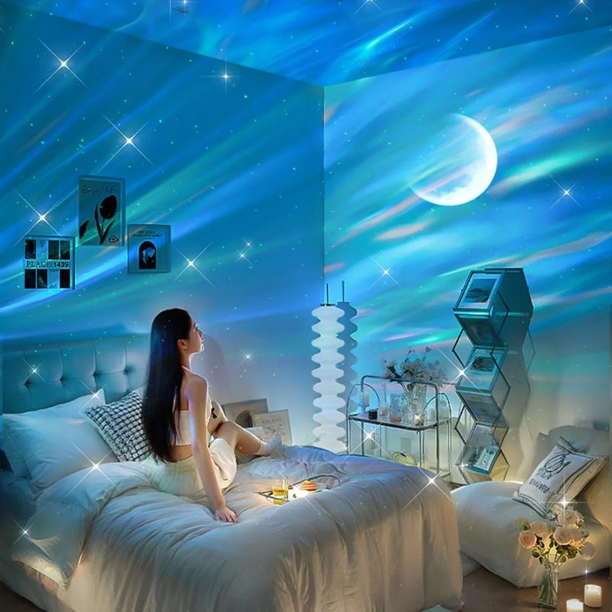 Проектор-ночник Galaxy Moon E24 2400 mAh White